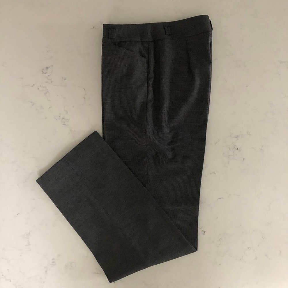 Gerry Weber Classic Straight Leg Poly Viscose Blend Trouser Pants Gray Blk Sz 6